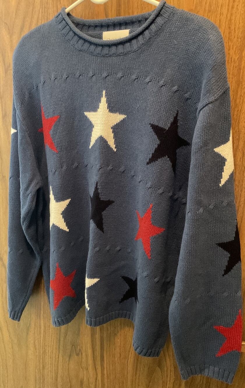 Christopher & Banks 90’s Star Theme Sweater Pullover XL